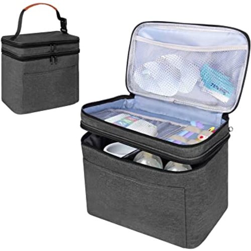 Portable Bottle Warmer Bag with Ice Pack, Compatible with Philips Avent/Dr Brown Bottle Warmer for Breastmilk, Small Cooler Bag Holds 4 Bottles Up to 9 Ounce