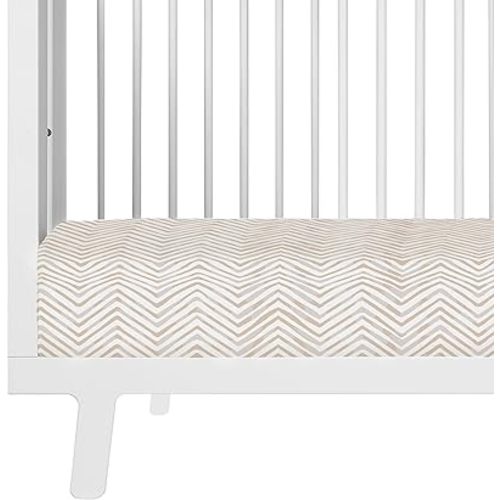 MakeMake Organics GOTS Certified Organic Cotton Crib Sheet with Pillowcase (14"x19") Buttery Soft Breathable Hypoallergenic Fitted Sheet, (28"x52", Herringbone)