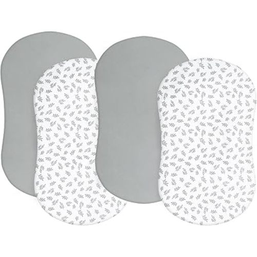 Baby Bassinet Sheets 4 Pack Compatible with Halo BassiNest Swivel Sleeper, Ultra Soft & Skin-Friendly, Grey