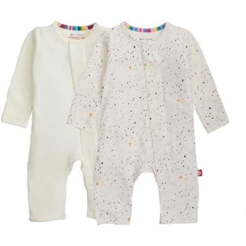 Magnetic Me Grow With Me Convertible Coveralls | 100% Organic Cotton Magnetic Baby Coverall Pajamas 2-Pack