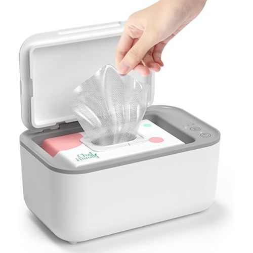 Baby Wipe Warmer, Wipe Warmer and Baby Wet Wipes Dispenser, Smart Precise Temperature Control Large Capacity Evenly Overall Heating Silence, Wipes Warmer for Babies Portable Wipe Warmer (White)