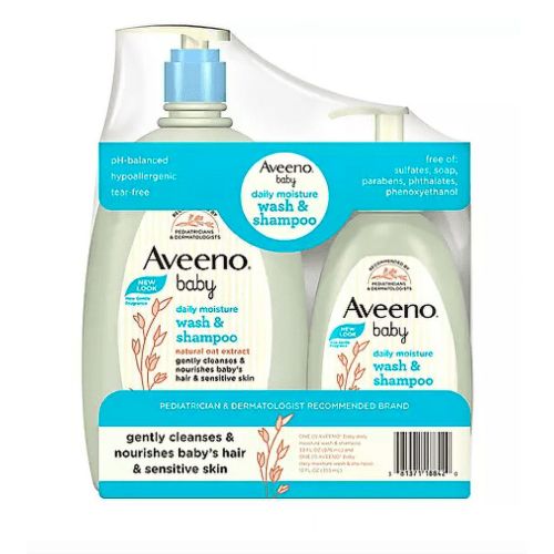 Aveeno 2-in-1 Baby Wash and Shampoo with Natural Oat Extract (33 fl. oz. and 12 fl. oz.)