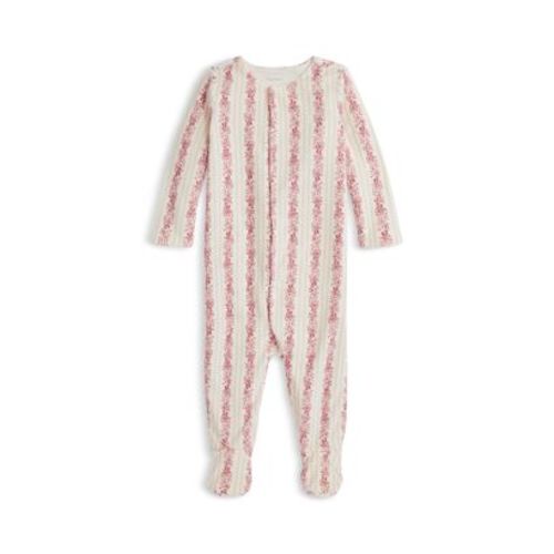 Polo Girls' Floral Velour Footed Coverall - Baby