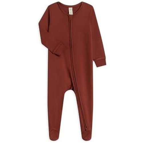 Colored Organics Baby Zip-Up Footed Sleeper with 2-Way Zipper - Newborn Organic Cotton Pajamas