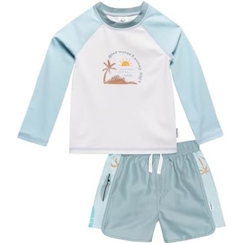 Gerber Baby Boys' Toddler Long Sleeved Rashguard Swim Bathing Suit Set