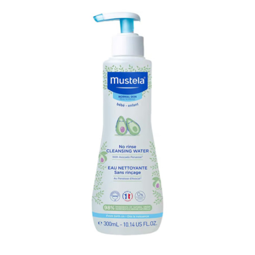 Mustela Baby Cleansing Water - No-Rinse Micellar Water - with Natural Avocado & Aloe Vera - 1 pack