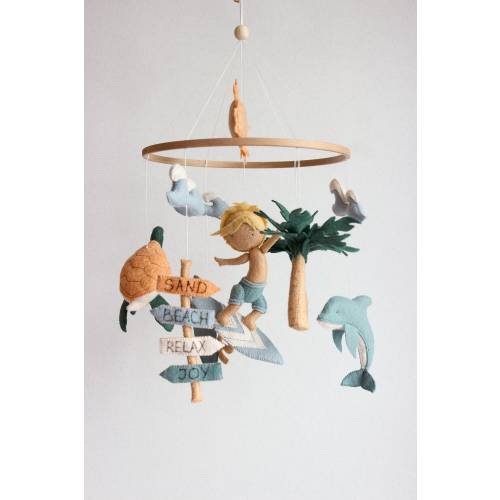 Surf baby mobile, ocean baby mobile, surfboard mobile