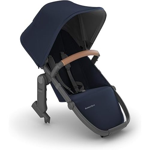 UPPAbaby RumbleSeat V2+ Second Lower Seat/Compatible with Vista V2 and Vista V3 / Adapters, Bumper Bar, Bug Shield Included/Noa (Navy/Carbon Frame/Saddle Leather)