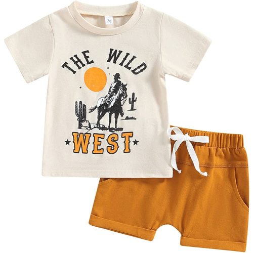 FYBITBO 2Pcs Baby Boys Summer Clothing Sets Cute Letters Print Sleeveless Tank Tops T-Shirt+Palm Shorts Outfits