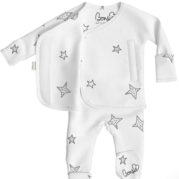 BONSIE Baby Skin to Skin Footie, 3-6M, Stars
