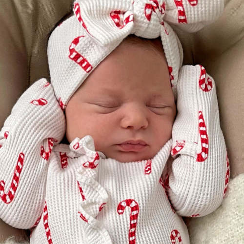 Candy Cane Waffle Knot Bow
