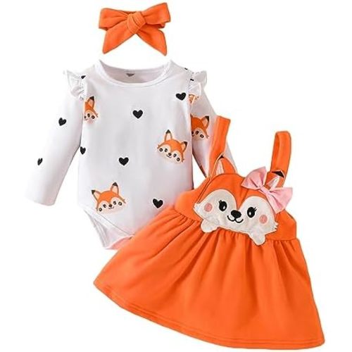 Baby Girl Christmas Outfit Long Sleeve Romper Top Deer Plaid Suspender Skirt Set Cute Fall Winter Clothes