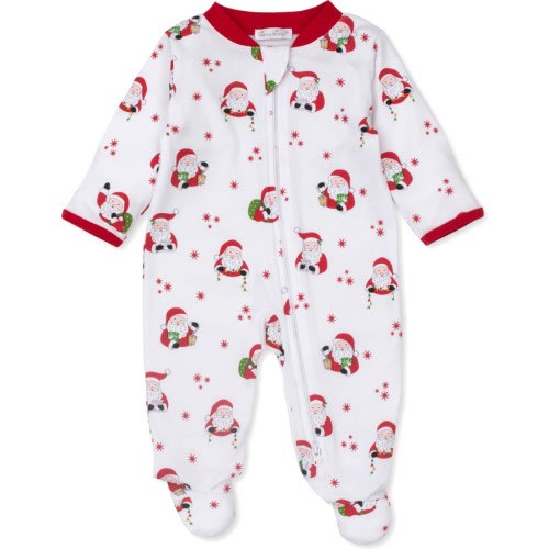 Baby Santa Zip Front Footie, 3-6M, Multi
