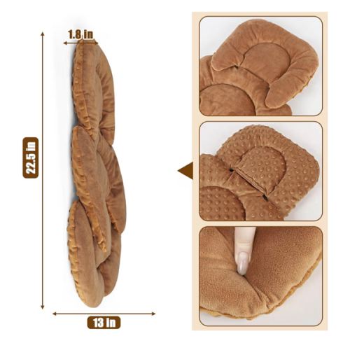 GFU Infant Car Seat Insert Head and Body Support, Reversible Newborn Insert for Carseat with Strap Pads, Soft Stroller Cushion Pillow Insert for Boys and Girls, Fits for Stroller, Swing, Brown
