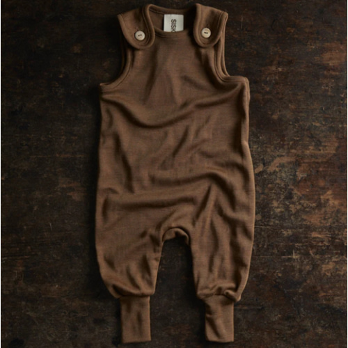 Ruff Baby Romper - Merino Wool & Silk - Almond