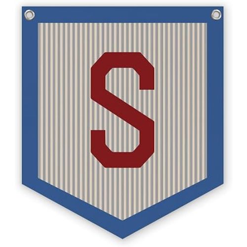 Toddler Boys Room Decor Name Pennant Flag, Personalized Baby Gifts，Vintage Baby Boy Nursery Wall Art,Baby Boy Gifts, Name Sign for Toddler Bedroom Playroom Kidsroom,Letter S 12x14 in