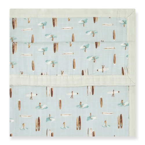 Vintage Surf Big Lovey Three-Layer Muslin Blanket | MILKBARN Kids