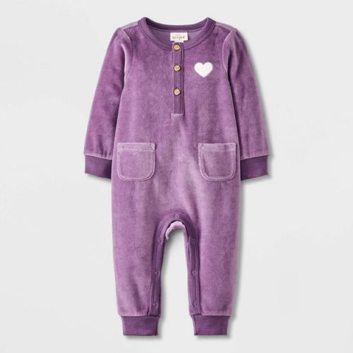 Baby Velour Romper - Cat & Jack™ Green 12m