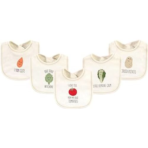 Touched by Nature Unisex Baby Organic Cotton Bibs, Tomatoes, One Size
