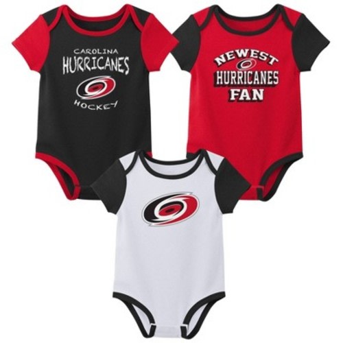 NHL Carolina Hurricanes Infant Boys' 3pk Bodysuit, Size: 0-3M
