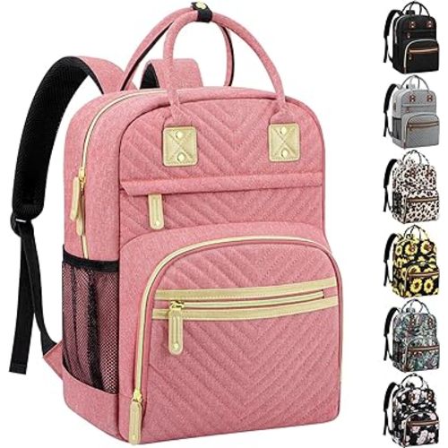 Baby Diaper Bag Backpack Tote for Women Large Capacity with Insulated Pockets Multifunctional Waterproof Diaper Bags For Baby Girl Boy Mama Maternity Travel Bag Pink