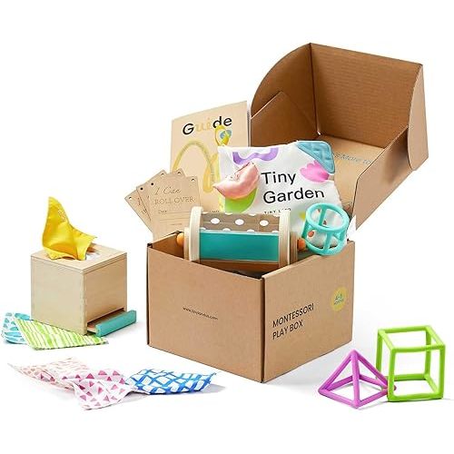 Tiny Land Montessori Baby Toy Set 4-6 Months 4 in 1 Motor Skills Kit