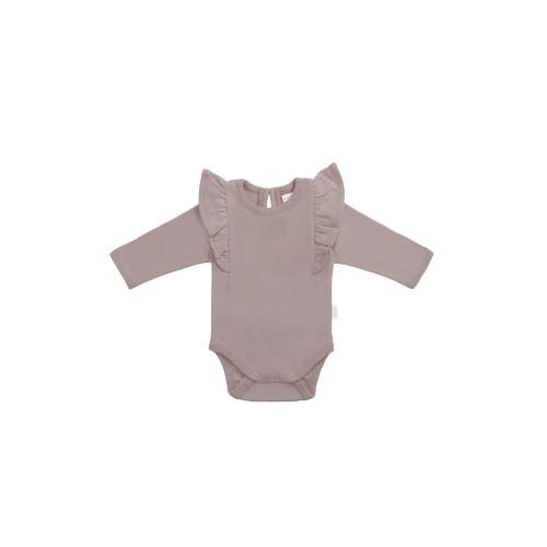 Organic Cotton Fleur Long Sleeve Bodysuit - Softest Mauve