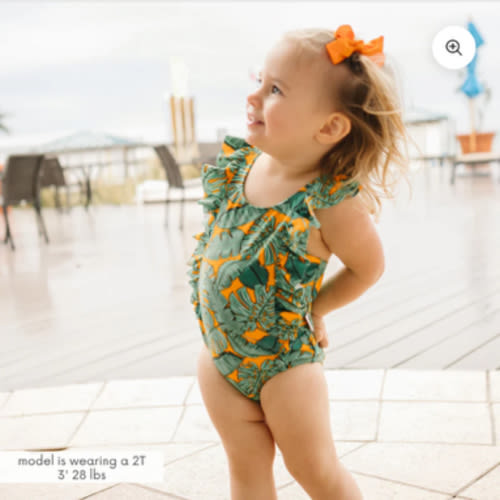 Girls Ruffle One-Piece Swimsuit | "Too Sweet" The Tropics
