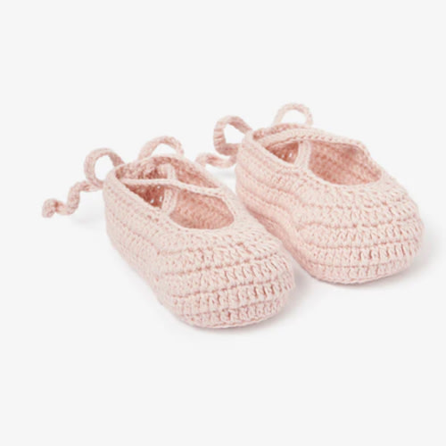 Pink Ballerina Hand Crocheted Baby Booties – Elegant Baby
