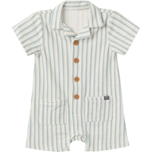 Baby Boys Teal Stripe Collared Short Sleeve Romper – Gerber Childrenswear