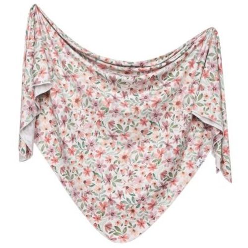 Copper Pearl Knit Swaddle Blanket - Natalie Floral: 46" x 46", Woven Rayon, 1-Pack