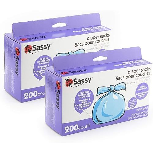 Sassy Disposable Diaper Sacks, 400 Count (Pack of 2)