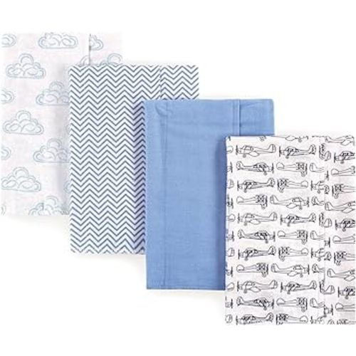 Hudson Baby Unisex Baby Cotton Flannel Burp Cloths, Airplane, One Size