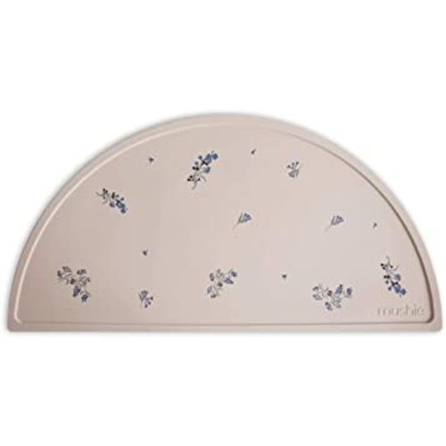 mushie Silicone Placemat for Kids | BPA-Free Non-Slip Design (Lilac Flowers)