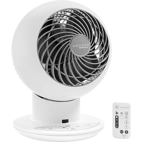 IRIS USA, Woozoo SC15T, Remote Controlled Compact Globe Oscillating Circulating Fan, White, 1 Pack