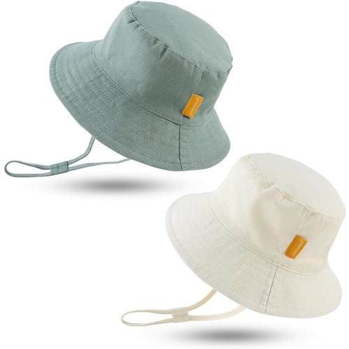 JANGANNSA Cotton Baby Sun Hat Infant Toddler Boys Girls Bucket Hats Summer Sun Protection Kids Beach Caps
