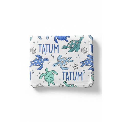 Sea Turtle Splash Personalized Toddler Blanket | Caden Lane