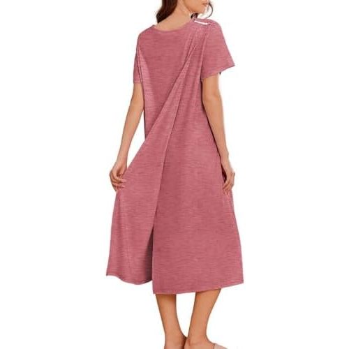 Deyeek Open Back Hospital Gowns for Women Post Shoulder Surgery Dress Adaptive Clothing Night Robes for Spinal Recovery