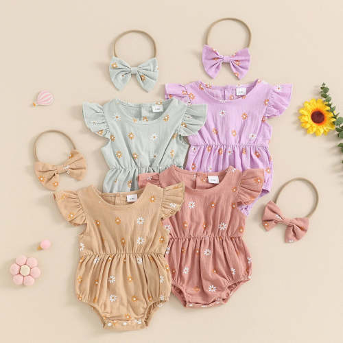 Cinched Flower Romper & Headband