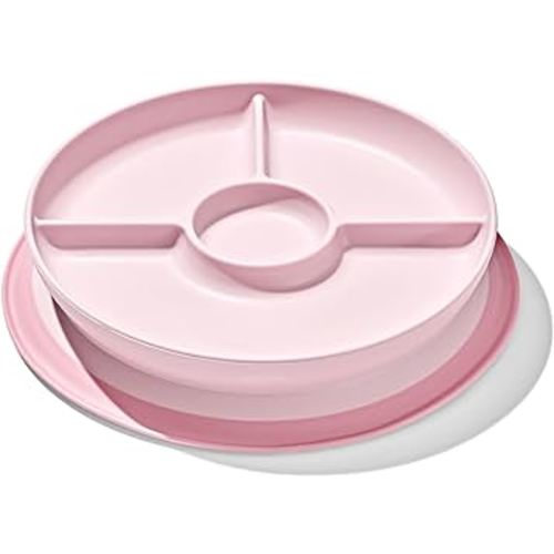 OXO Tot Stick and Stay Suction Divided Plate - Blossom