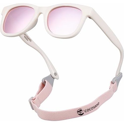 COCOSAND Flexible Baby Sunglasses with Strap Polarized UV Protection for Toddler Infant Newborn Boy Girl Age 0-24 Months