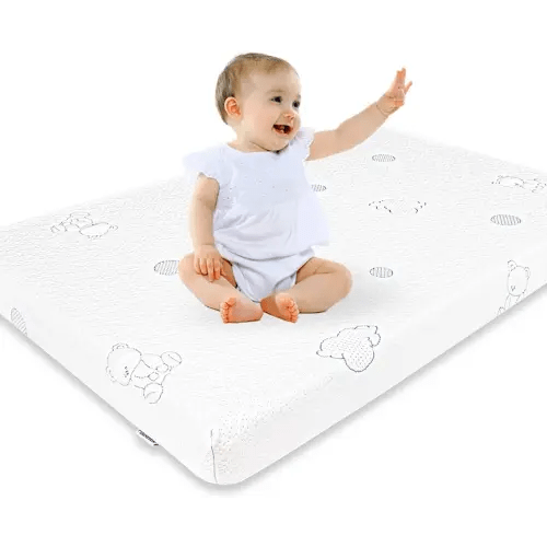 Pack and Play Mattress Pad, 38 x 26 High Resilience Memory Foam Baby Mattress for Pack N Play, Breathable Dual Sided Pack N Play Mattresses for Baby and Toddlers, Removable & Washable Cover