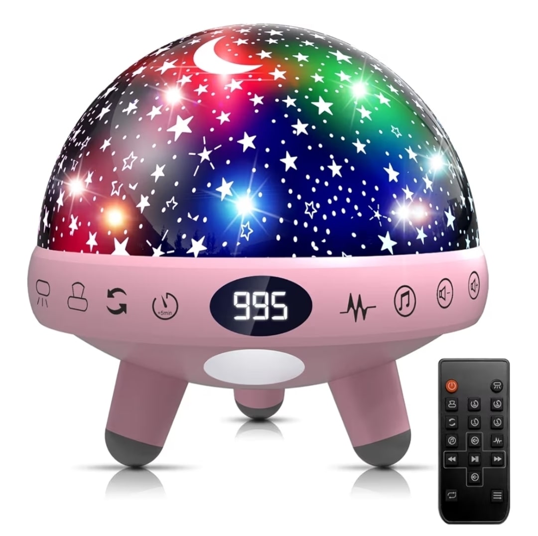 Baby Night Light Star Projector Night Light projector for Kids Room with Sound Machine White Noise Machine for Sleeping Soother Nursery Lamp 9 Natural Sounds 20 Lullabies Remote Control Timer