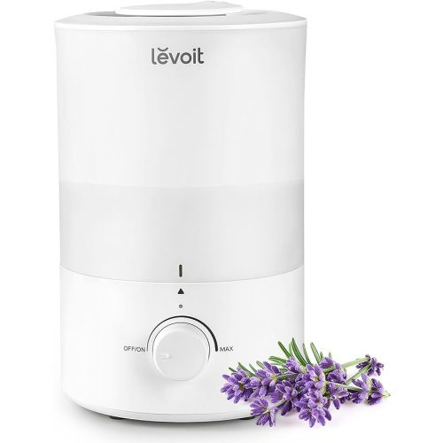 LEVOIT Humidifiers for Bedroom, Quiet (3L Water Tank) Cool Mist Top Fill Essential Oil Diffuser with 25Watt for Home Large Room, 360° Nozzle, Rapid Ultrasonic Humidification for Baby Nursery and Plant - White