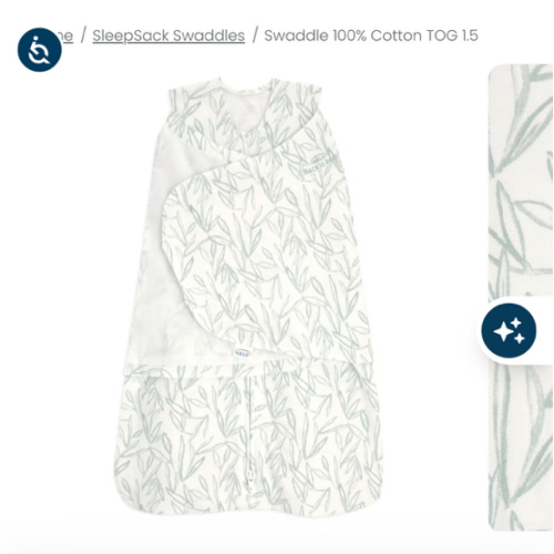 100% Cotton Baby Swaddle Green Leaves | Newborn | HALO US