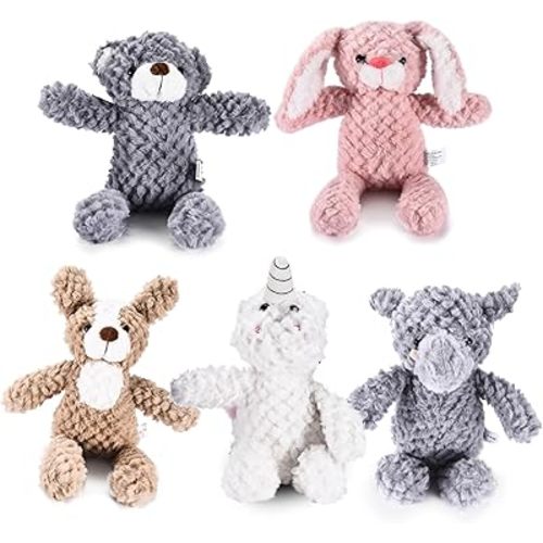 5 Set Animals and Teddy Bears - Plush Toys Bulk - Stuffed Animals for Kids - Baby Shower Small Bear Animal Assortment - Soft Pack of Stuffed Animals for Girls and Boys
