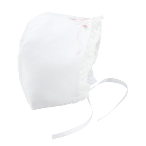 Baby Bonnet with Embroidery and Lace | Feltman Brothers