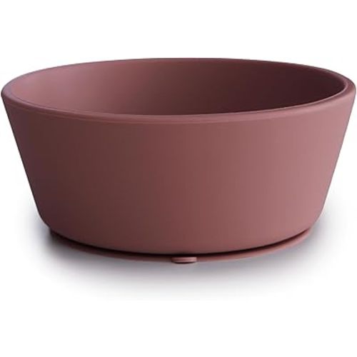 mushie Silicone Suction Bowl | BPA-Free Non-Slip Design (Woodchuck)