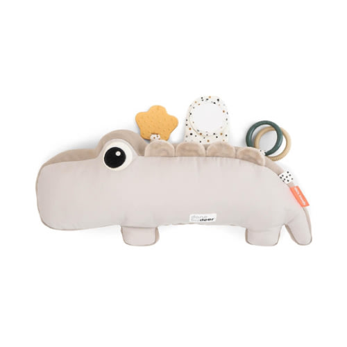 Done by Deer Croco Sand Tummy Time Activity Toy - Sensory Stimulation, Teether, Rings, Tactile Textures, Mirror, Crinkle Sounds, Jittering Crocodile Tummy