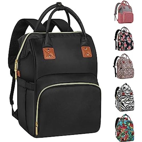 HABOPET Diaper Bag Backpack Multi-Function Baby Bag With Large Capacity and Insulated Pockets Diaper Backpack Organizer Bag for Mom/Dad, Black